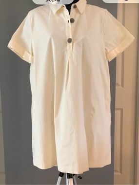 Who What Wear Cream Short-Sleeve Polo Dress